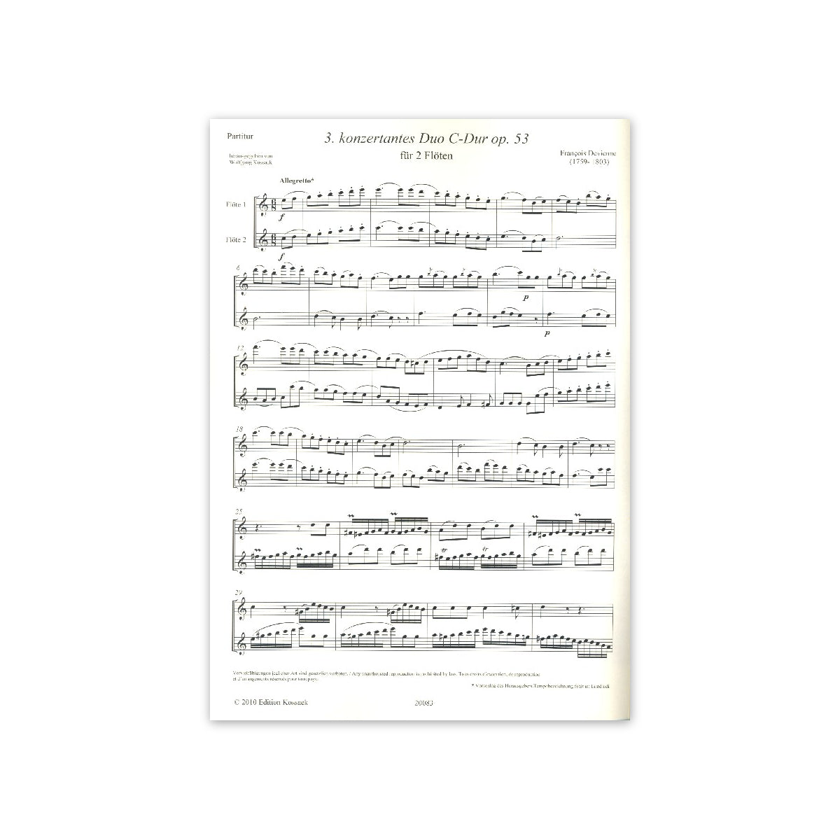 Devienne, Konzertantes Duo op.53,3 C-Dur