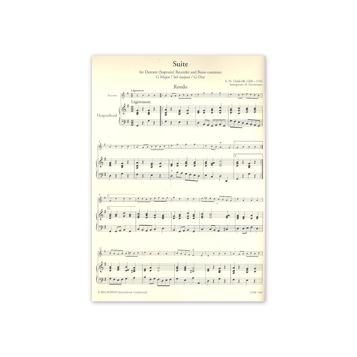 Chedeville, Suite G-Dur