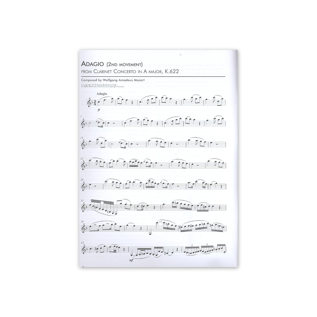 Classic pieces for solo clarinet