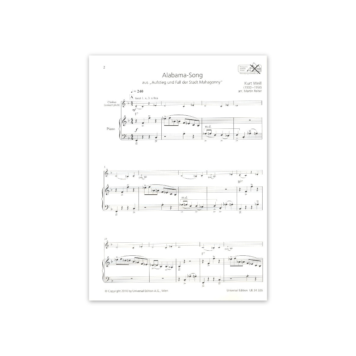 Weill, Songs
