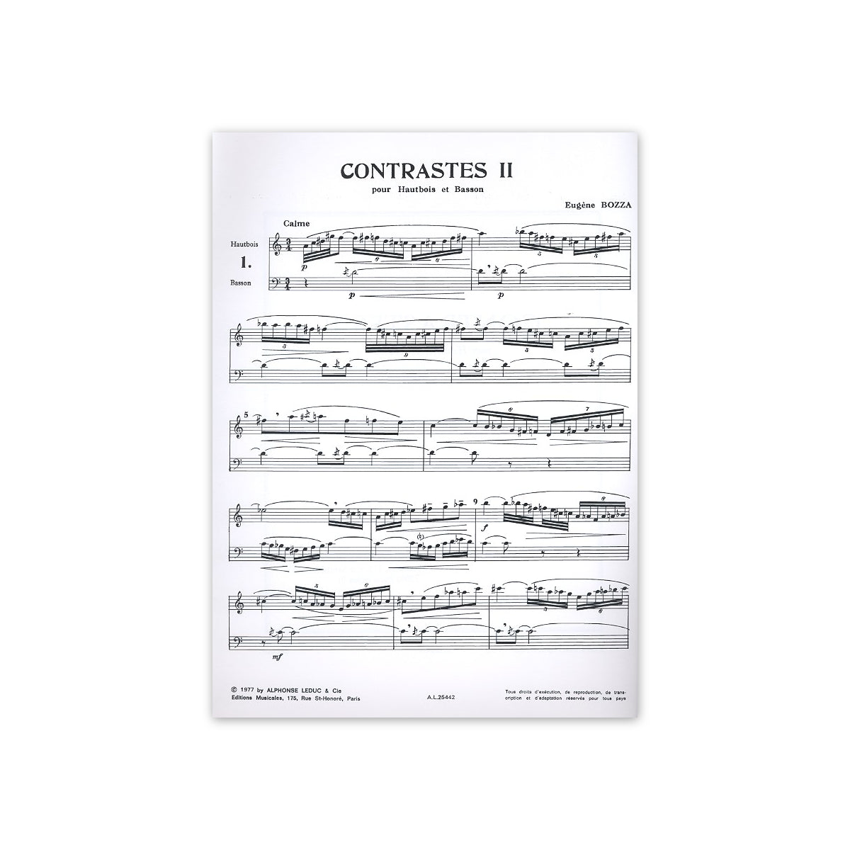 Bozza, Contrastes II - Oboe & Fagott