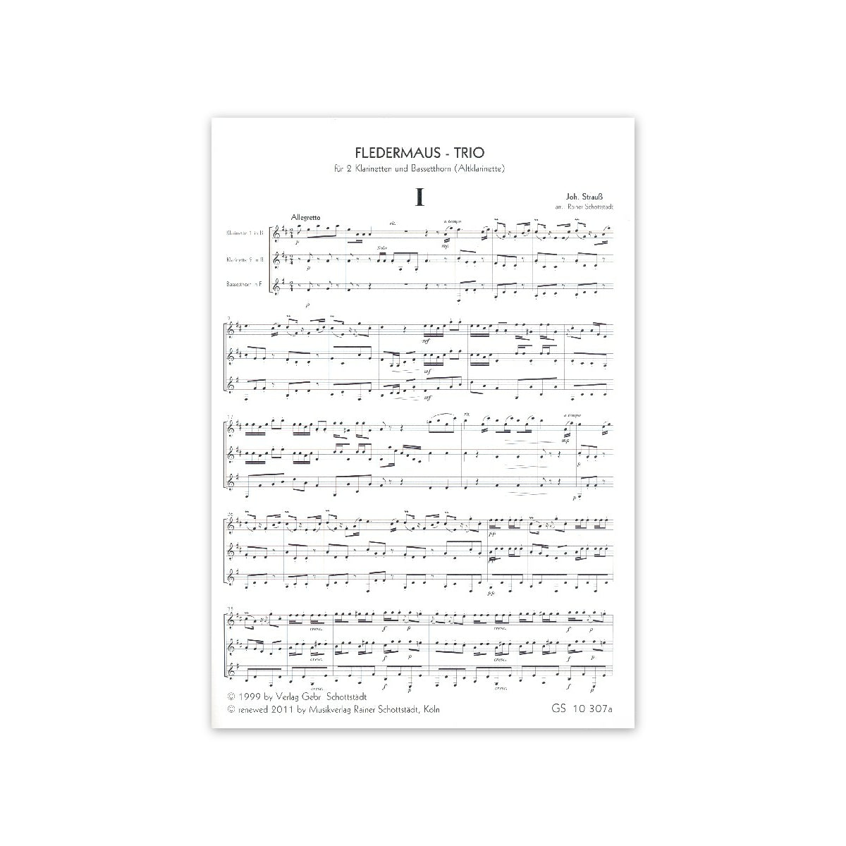 Strauss J., Fledermaus-Trio -3 Bassetthörner