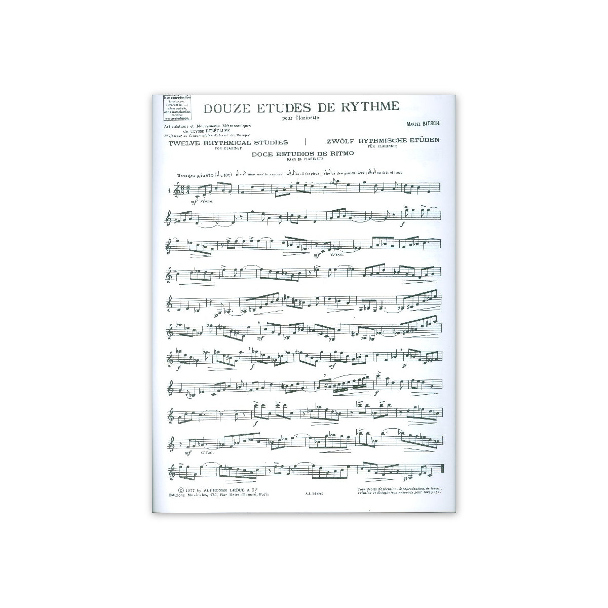 Bitsch, 12 Etudes de rhythme