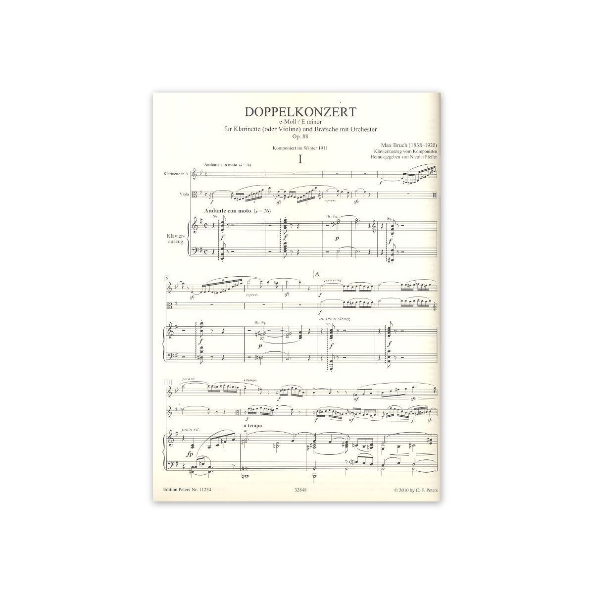Bruch, Doppelkonzert e-Moll op.88