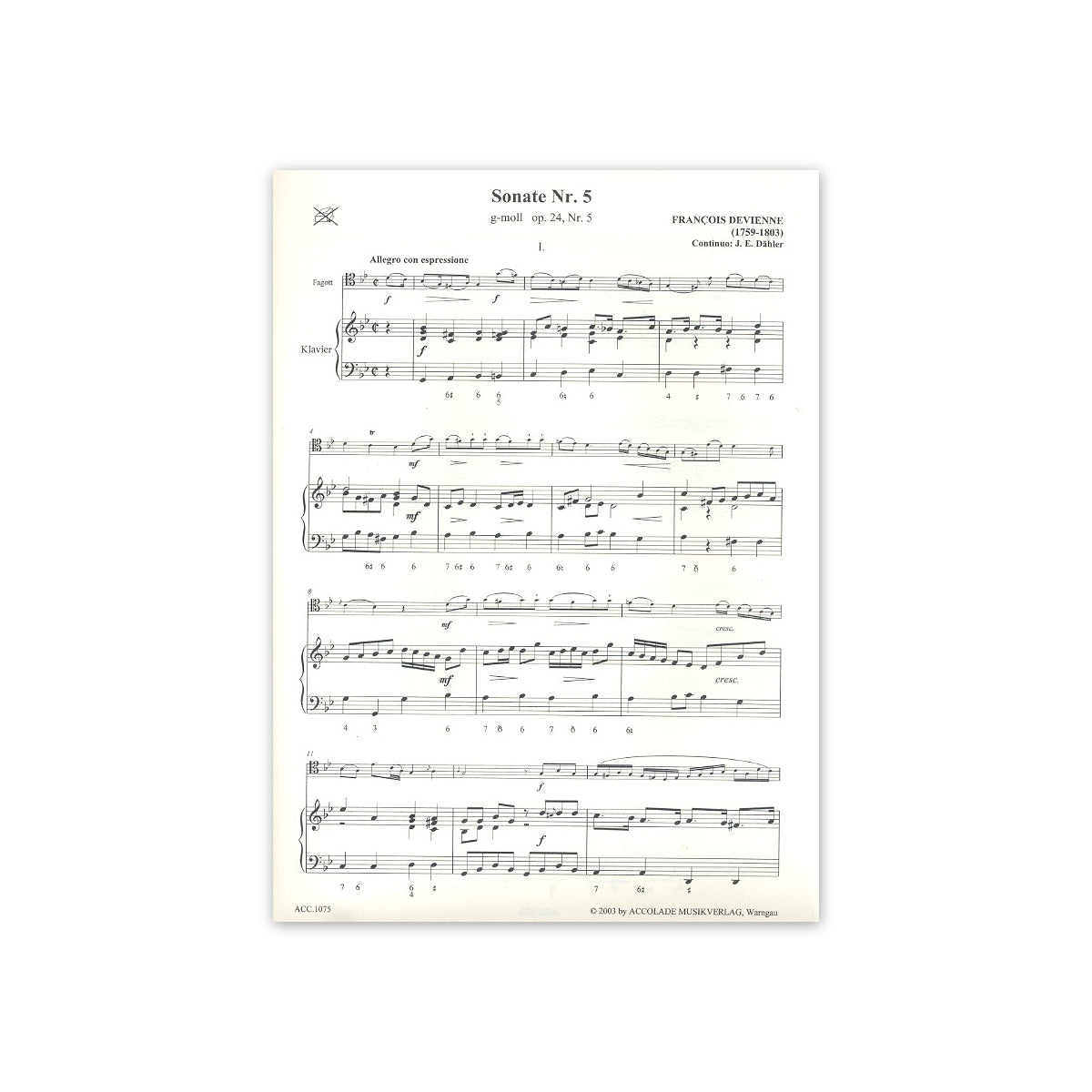 Devienne, Sonate op.24/5 g-Moll