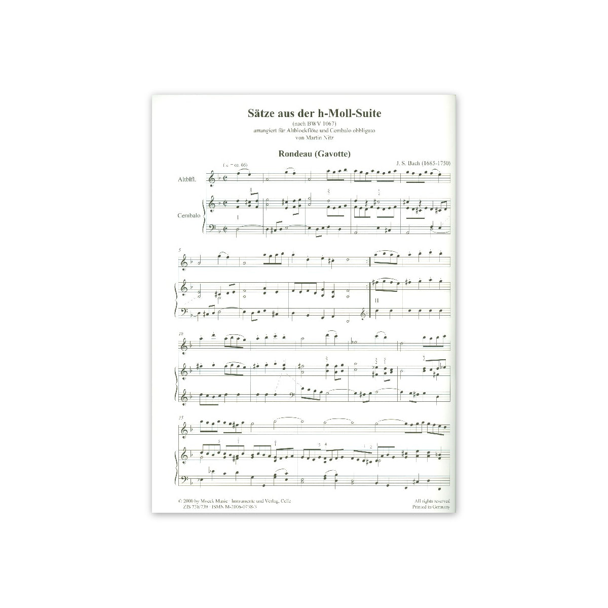 Bach, Sätze aus der h-Moll Suite BWV 1067