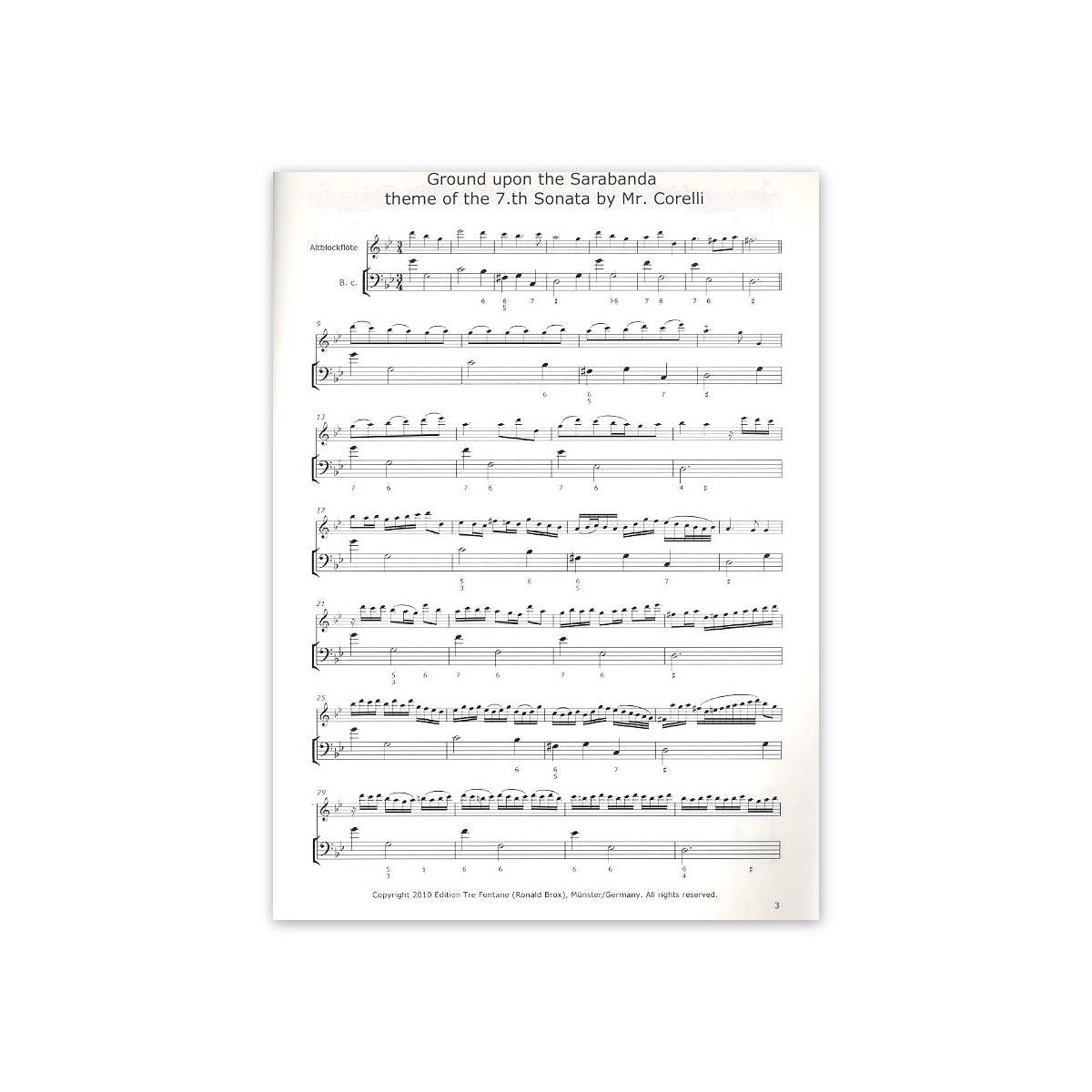 Corelli, Ground upon the Sarabanda