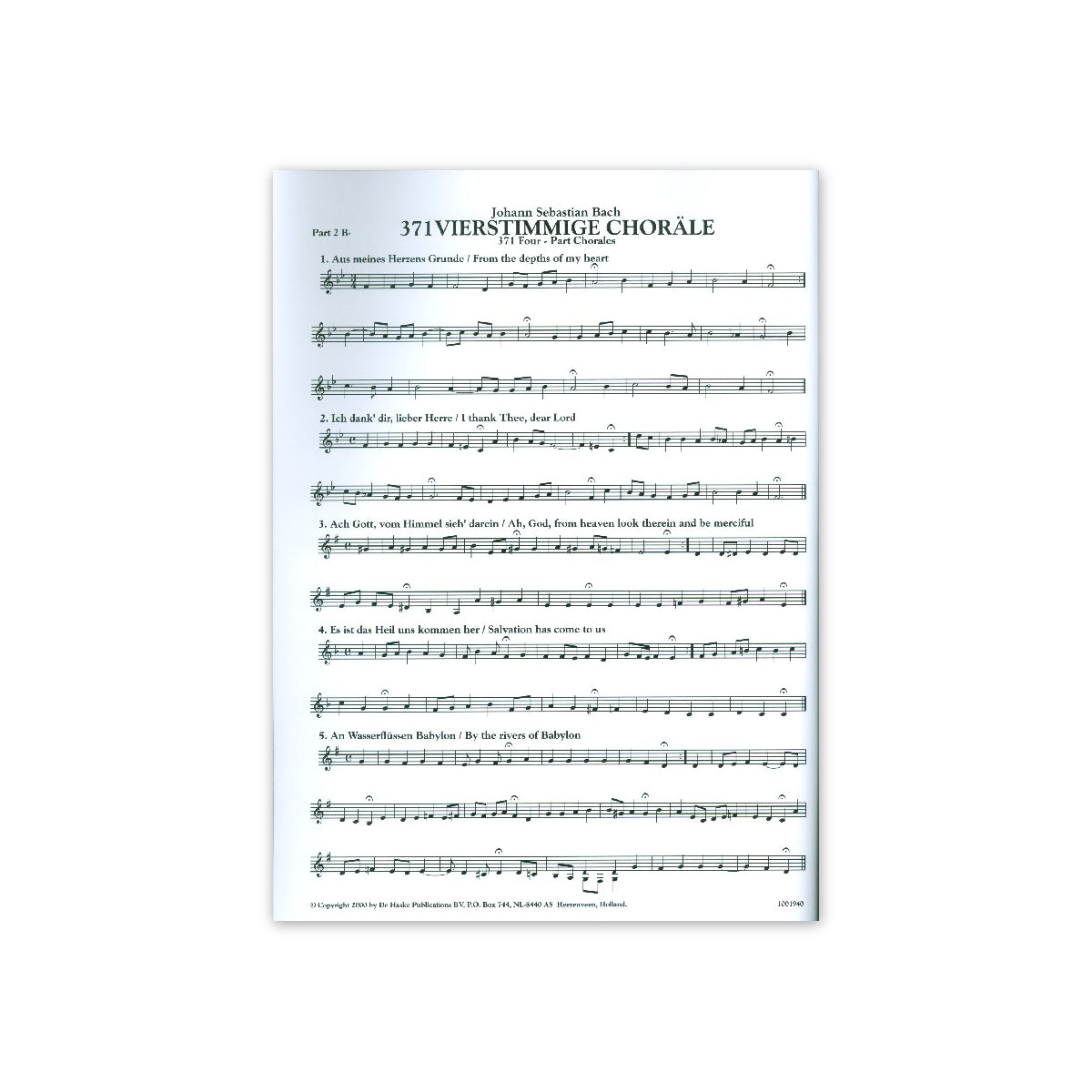 Bach, 371 vierstimmige Choräle - 2.Stimme B