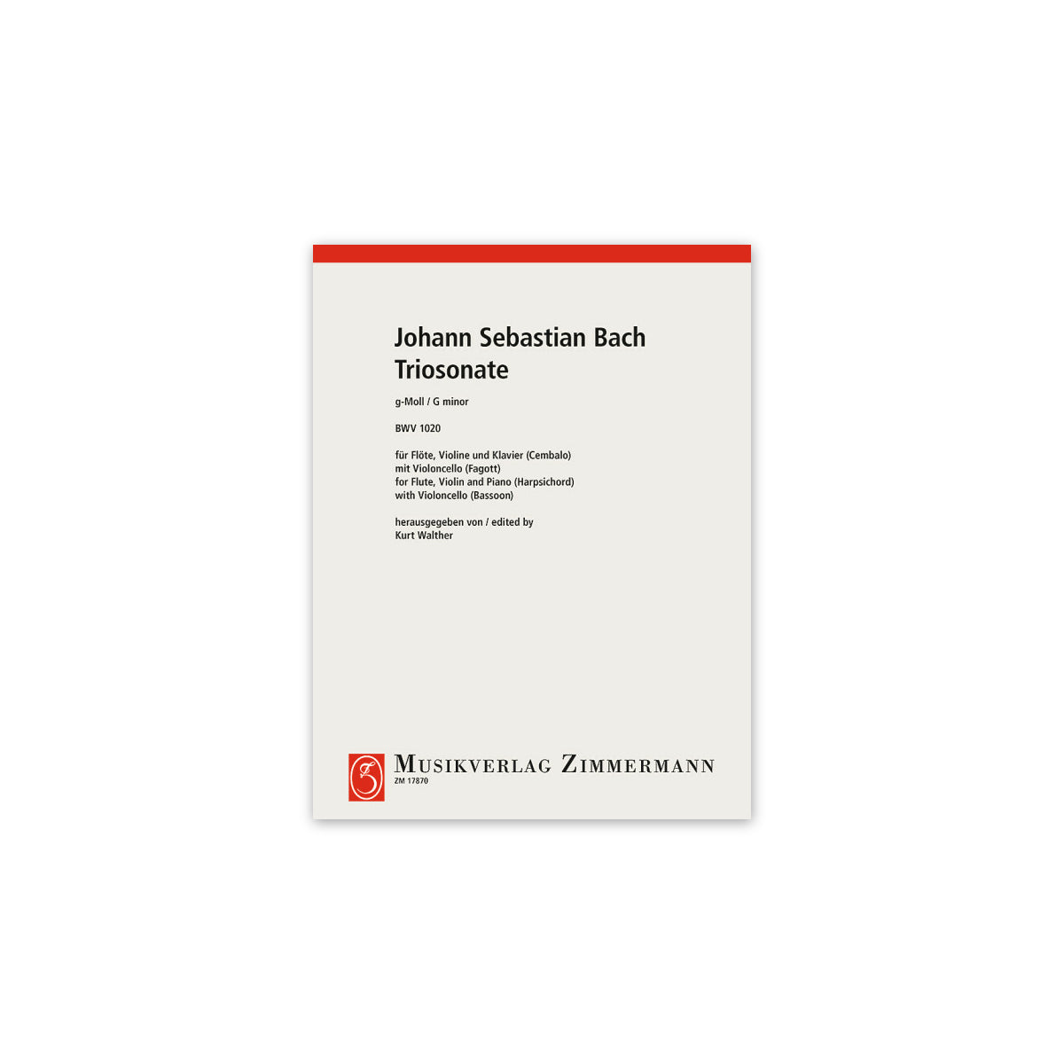 Bach, Triosonate g-Moll BWV 1020 - Fl.,Vl.,Kl