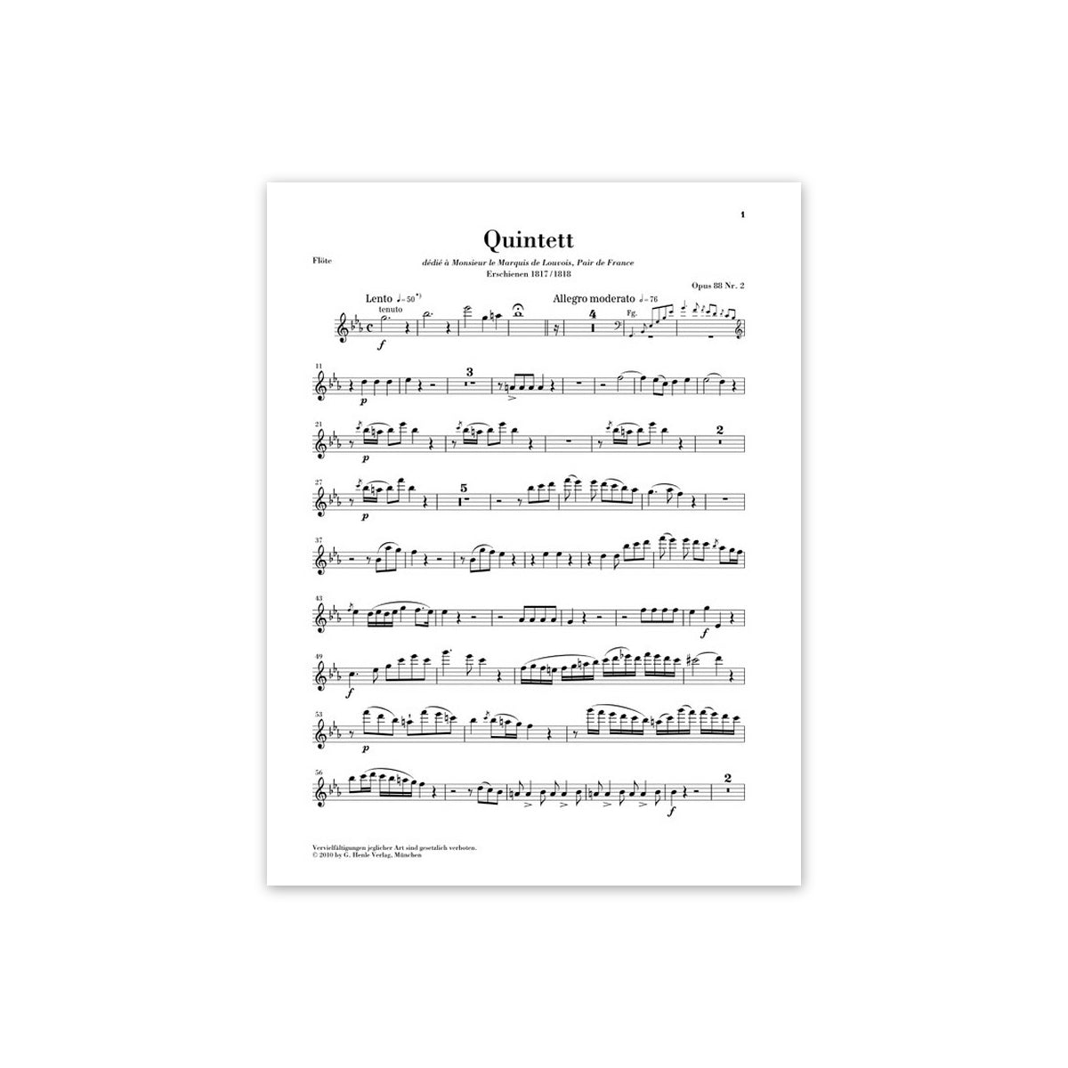 Reicha, Bläserquintett Es-Dur op.88 Nr.2