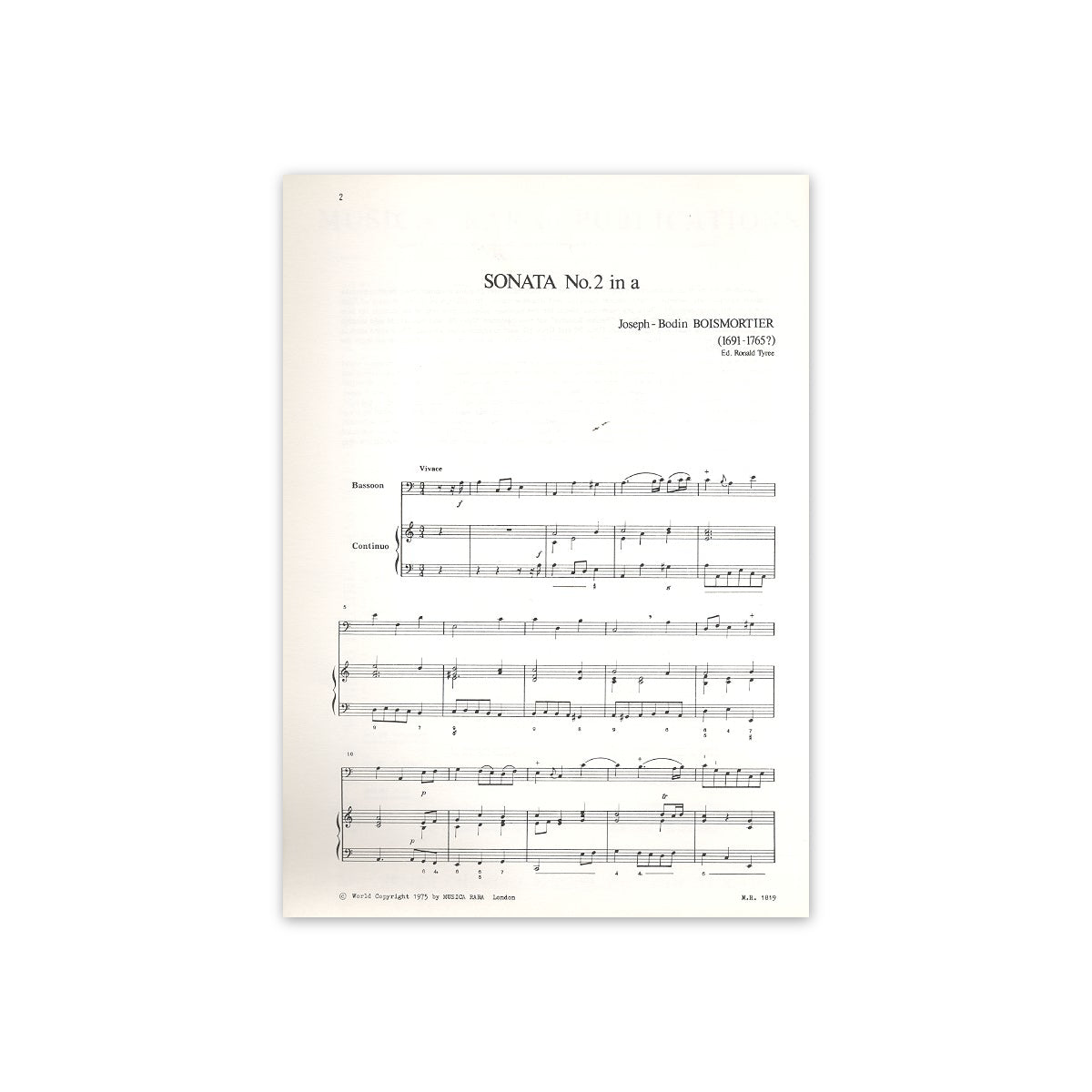 Boismortier, Sonate Nr.2 a-Moll