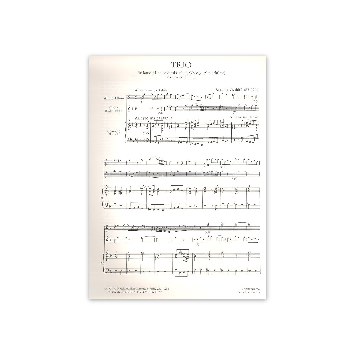 Vivaldi, Trio - Altblfl.,Oboe & Bc.