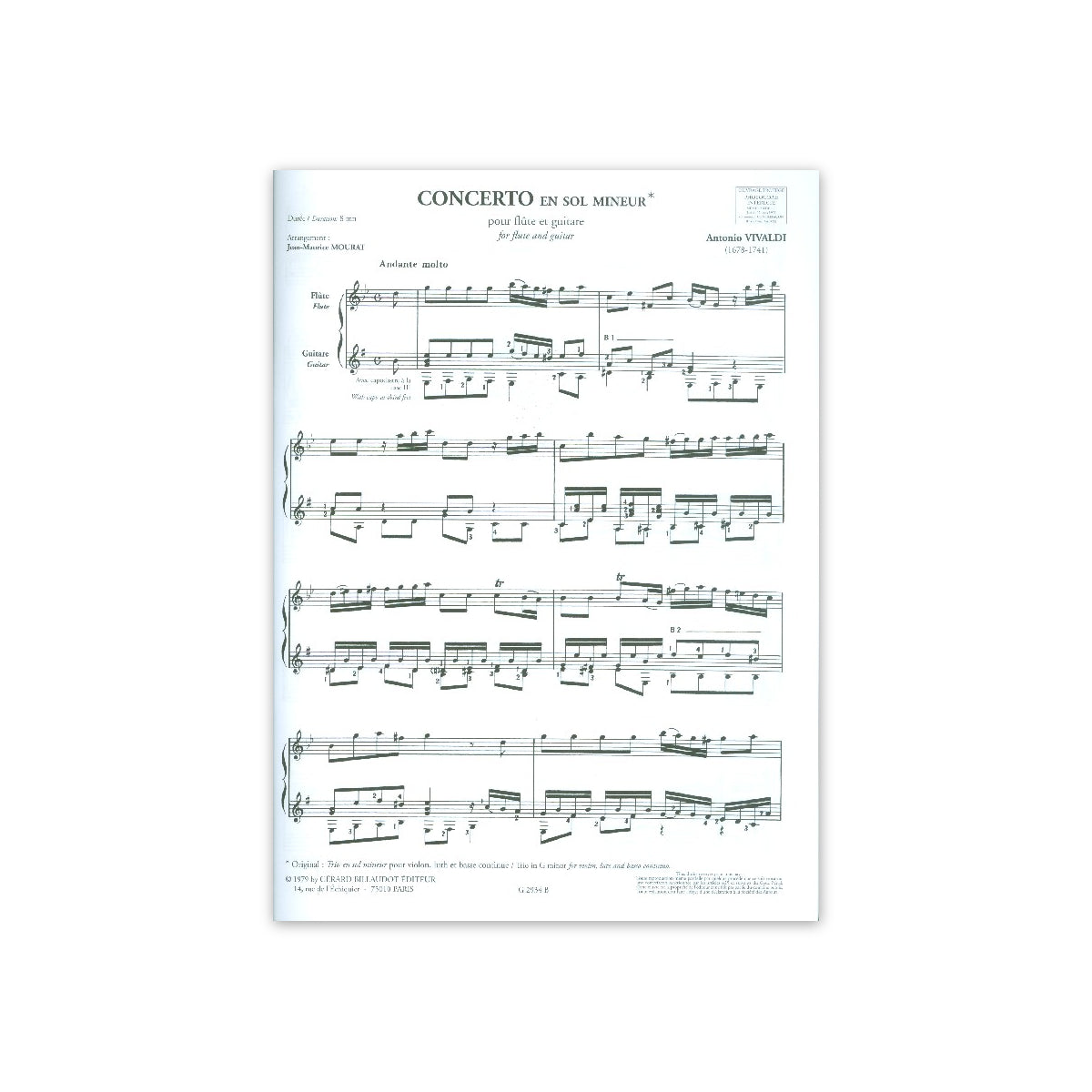 Vivaldi, Concerto en sol mineur