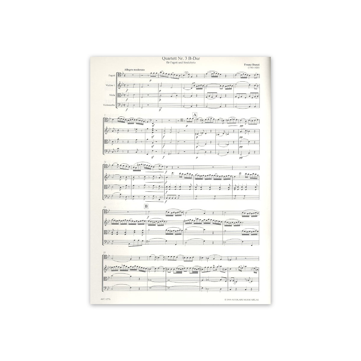 Danzi, Quartett op.40/3
