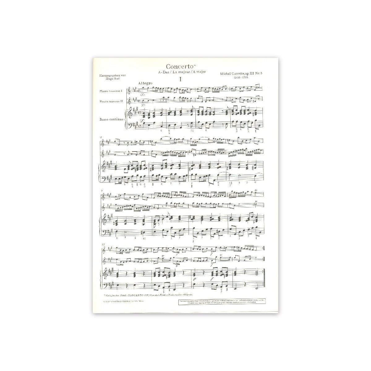 Corrette, Concerto A-Dur op.3/3 View 1