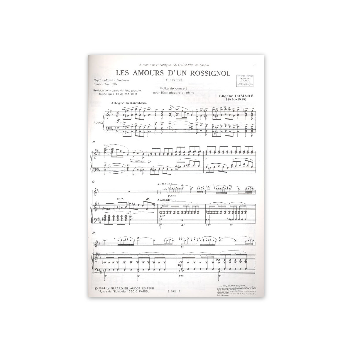 Damaré, Les amours d'un rossignol op.160 View 1