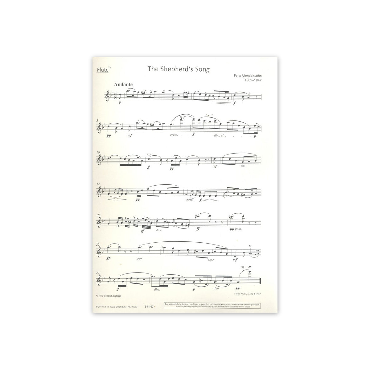 Mendelssohn, Des Schäfers Lied