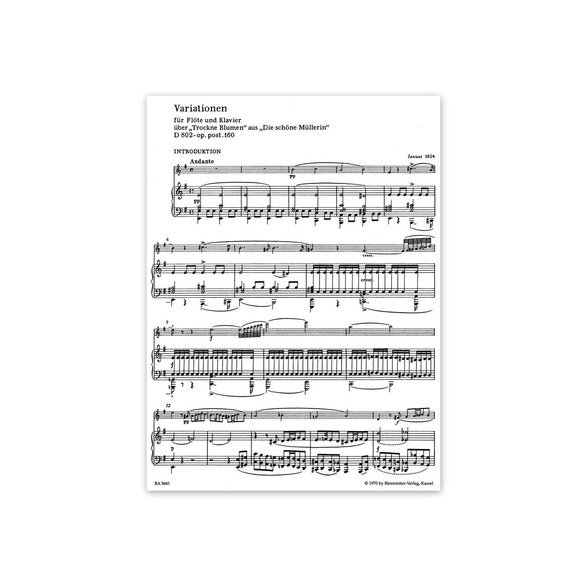 Schubert, Variationen über "Trockene Blumen" View 1