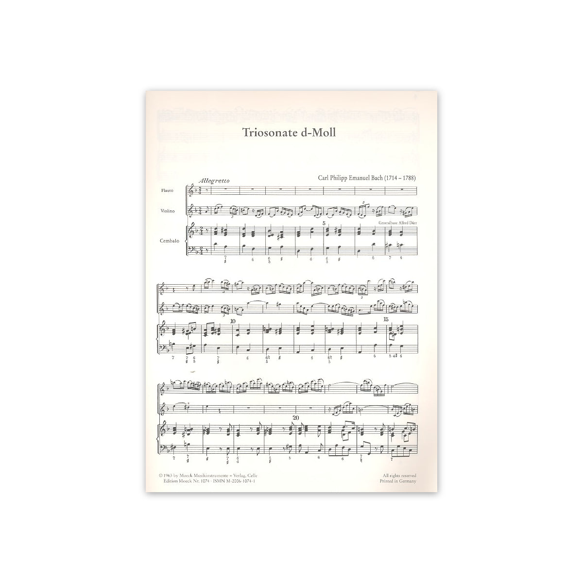 Bach C.Ph.E., Triosonate d-Moll - Fl.,Vl.,Bc. View 1