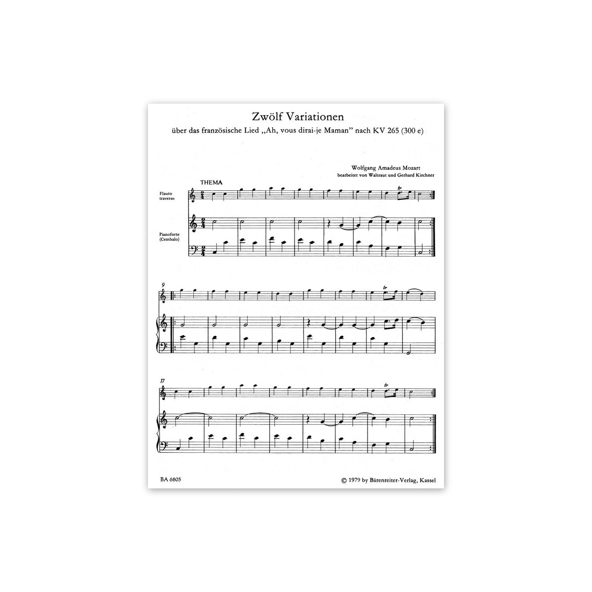 Mozart, 12 Variationen über "Ah vous dirai-je View 1