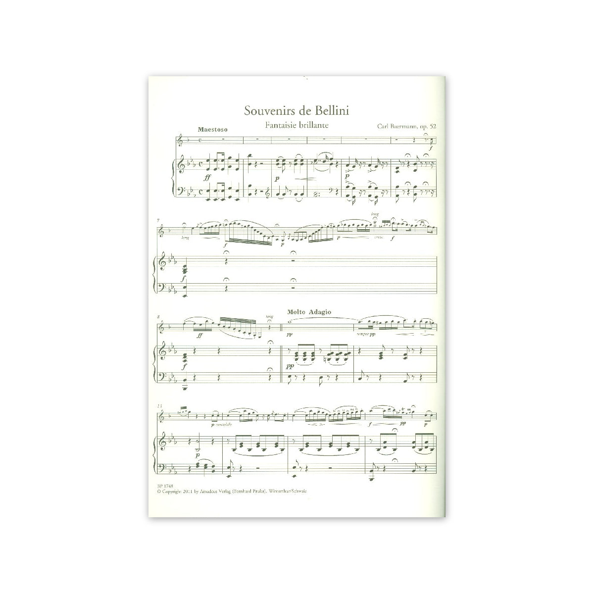 Baermann, Souvenirs de Bellini,Fantasie op.5 View 1