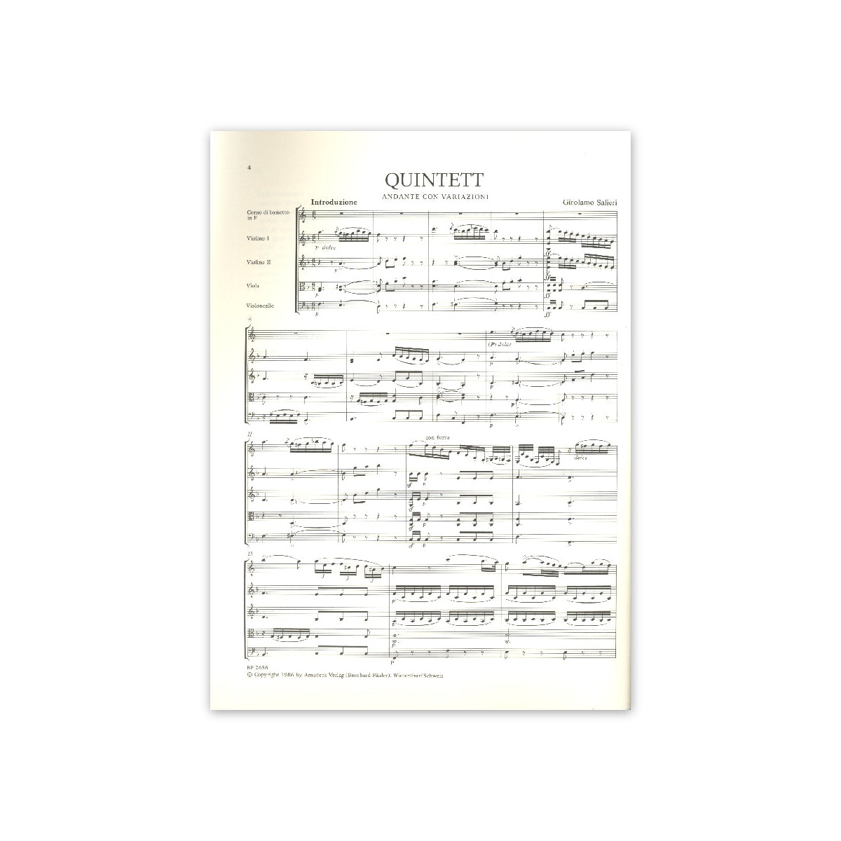 Salieri, Andante con variazioni View 1