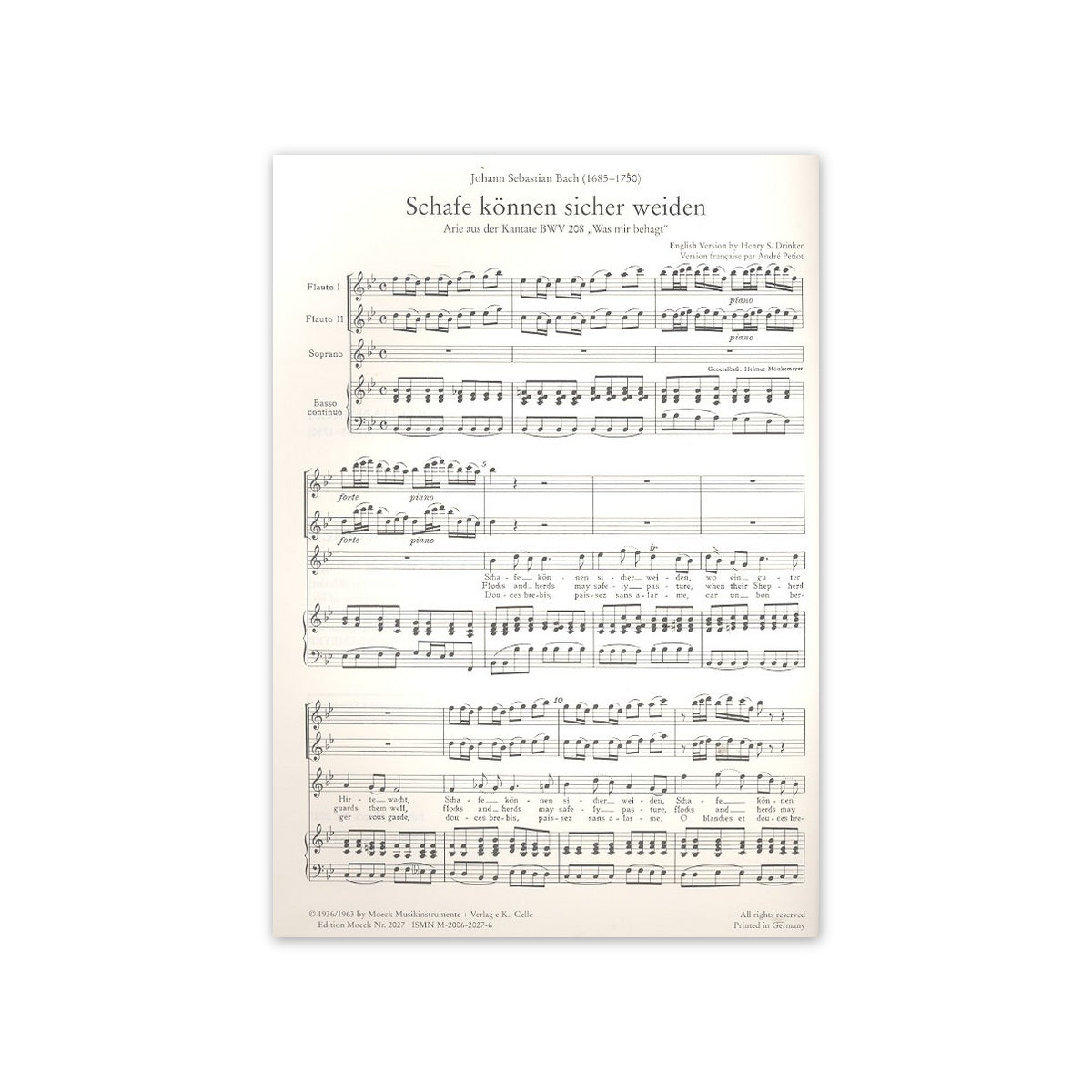 Bach, Schafe können sicher weiden BWV 208 View 1