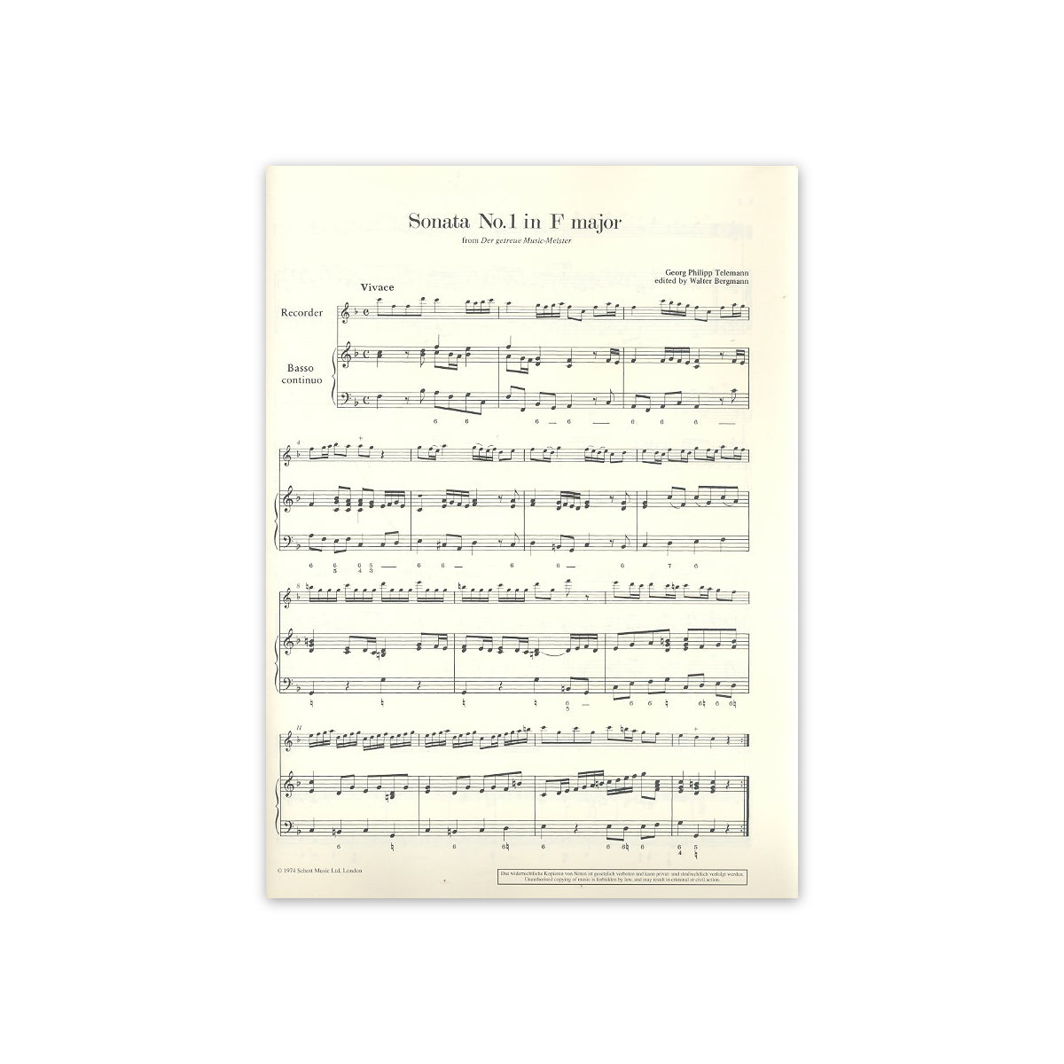 Telemann, 4 Sonatas aus "Der getreue Musikm."