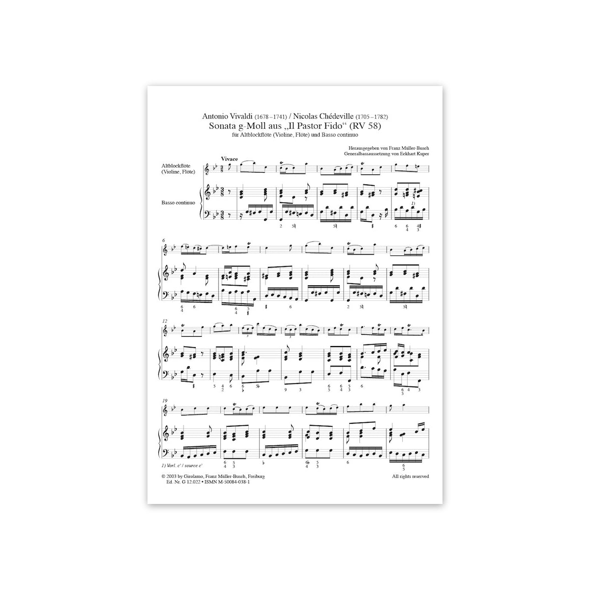 Vivaldi (Chedeville), Sonata VI View 1
