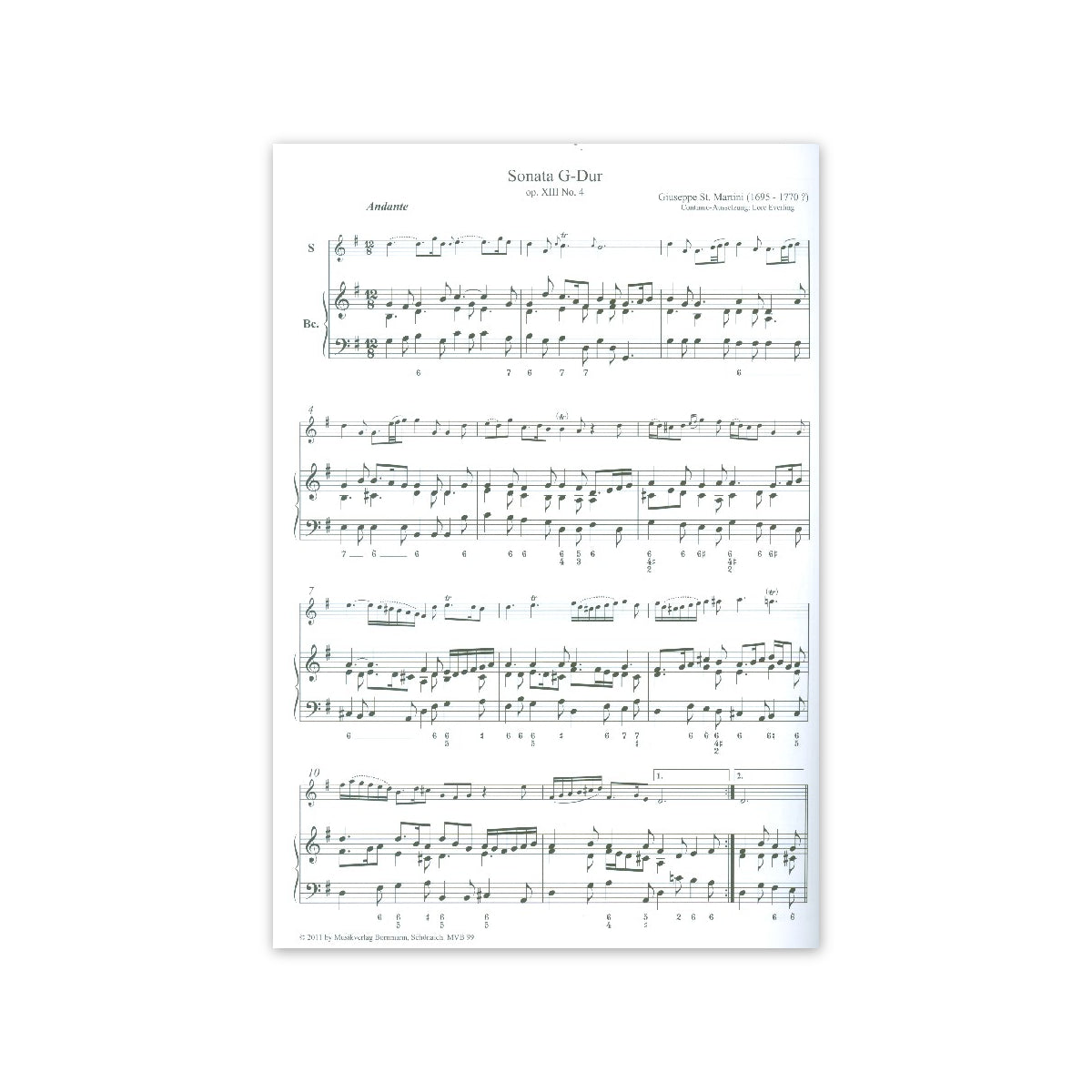 St. Martini, Sonata G-Dur op.13 Nr.4 View 1