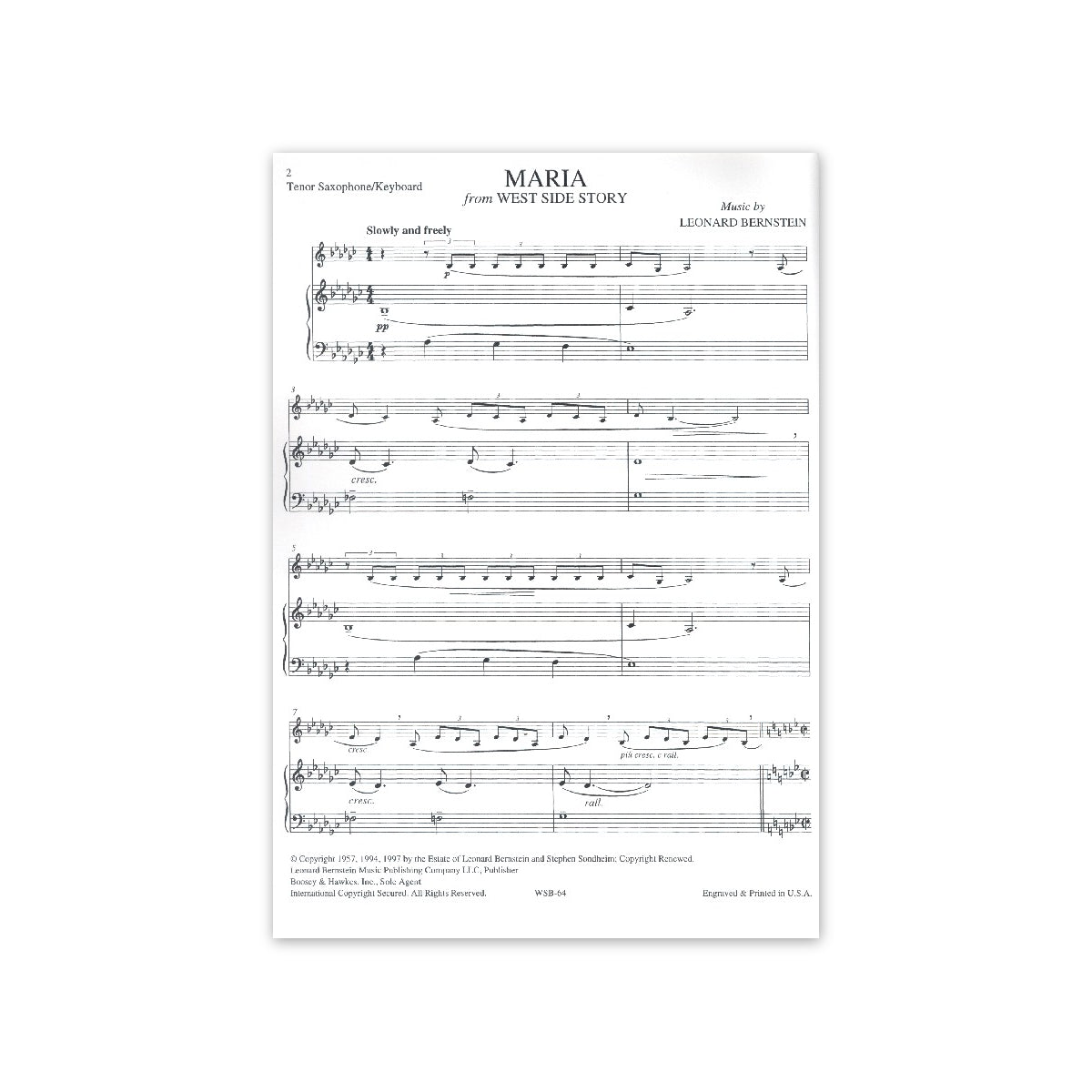 Bernstein for Tenor Saxophone