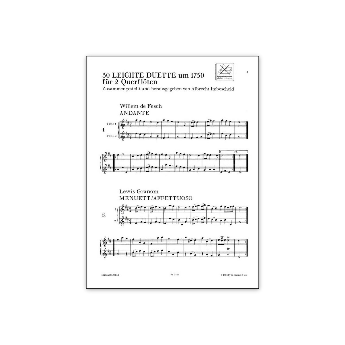 30 Leichte Duette um 1750 View 1