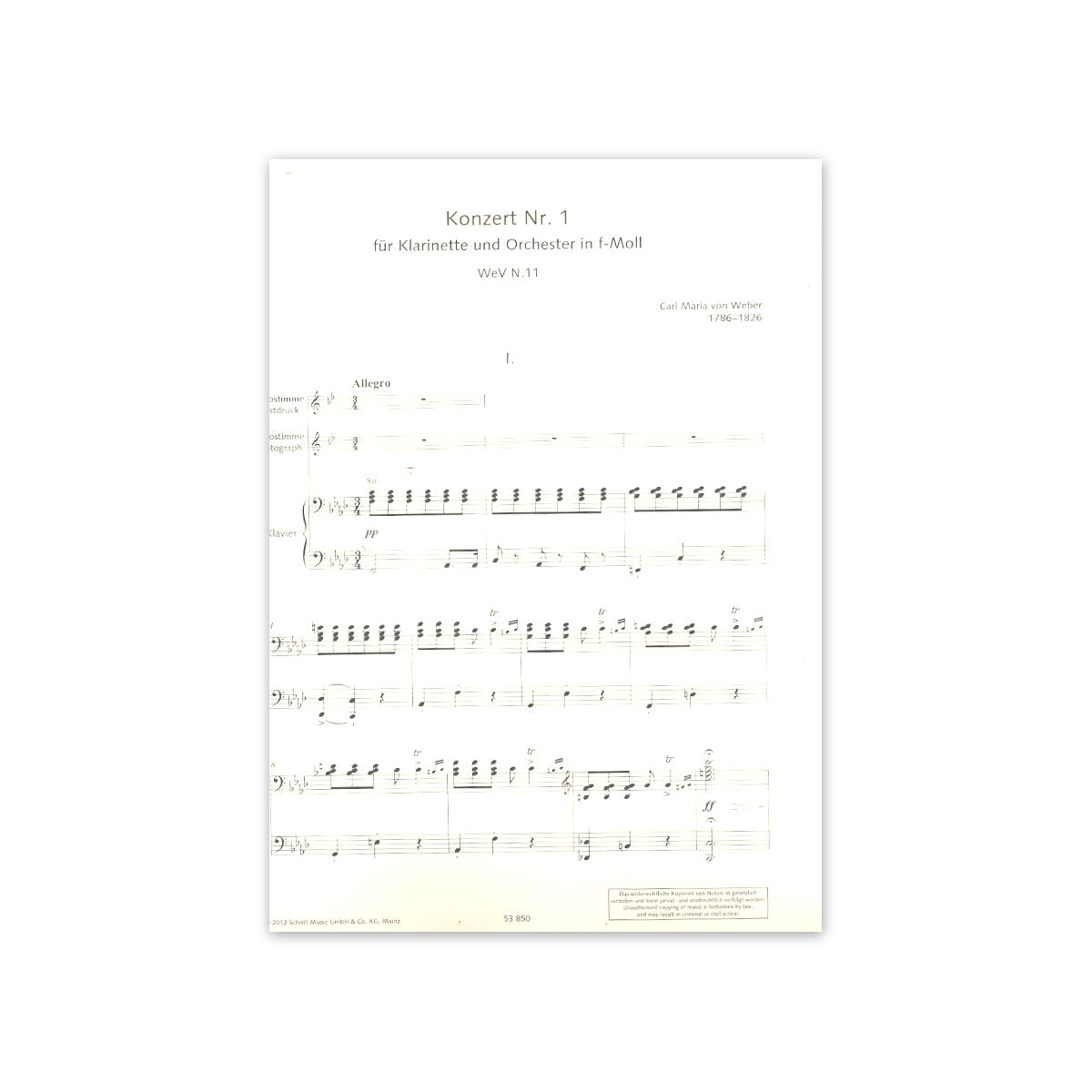 Weber, Konzert Nr.1 f-Moll