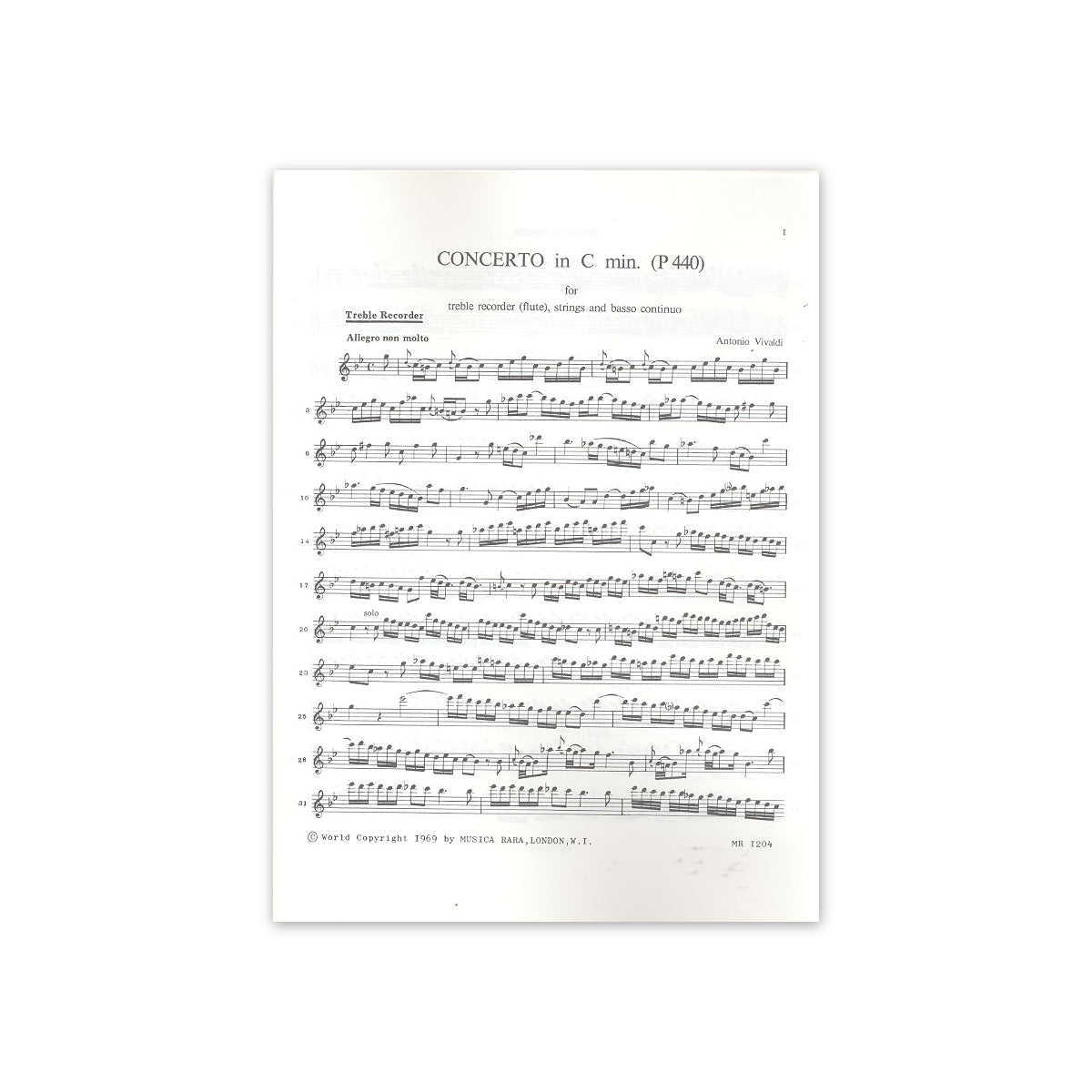 Vivaldi, Konzert c-Moll View 1