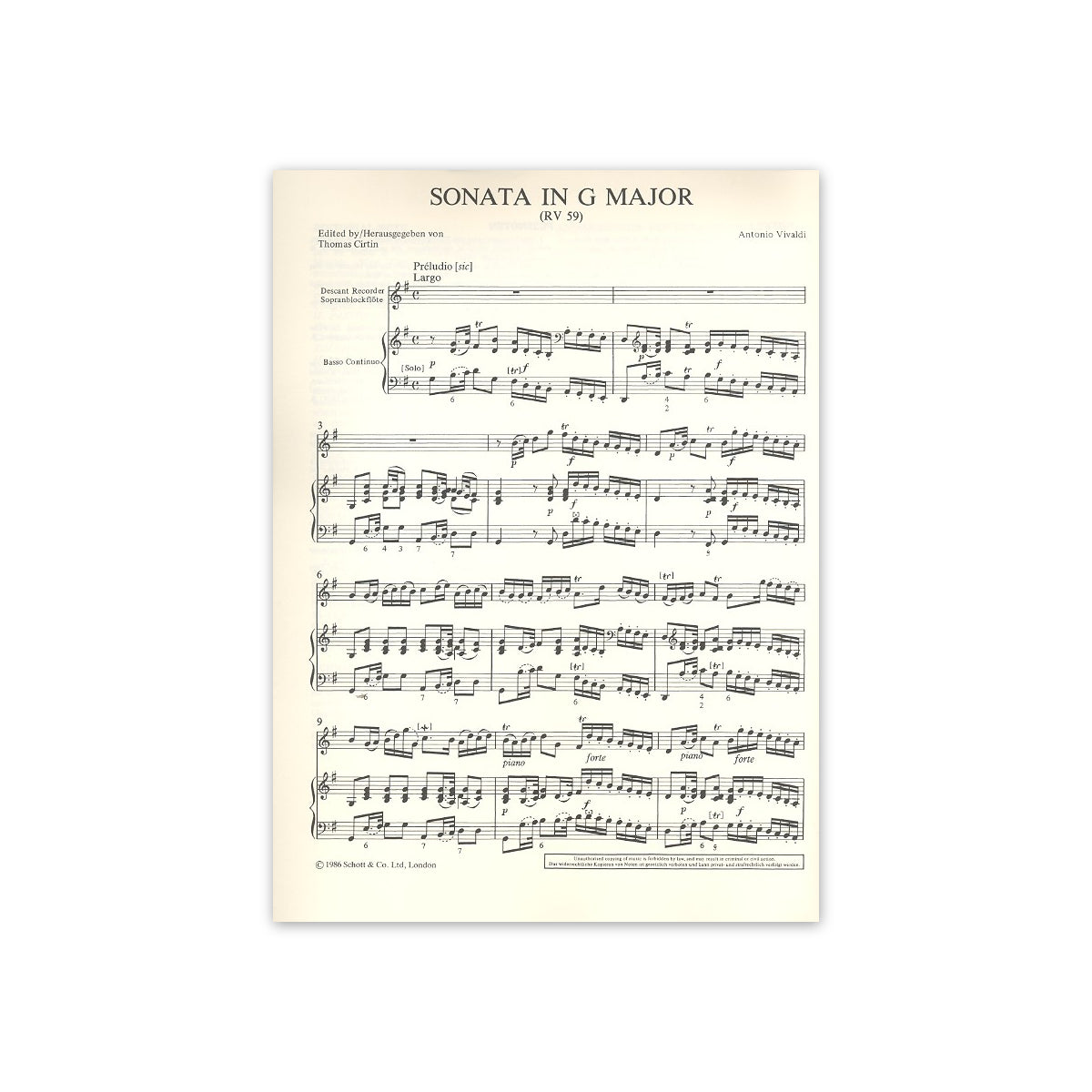 Vivaldi, Sonate G-Dur