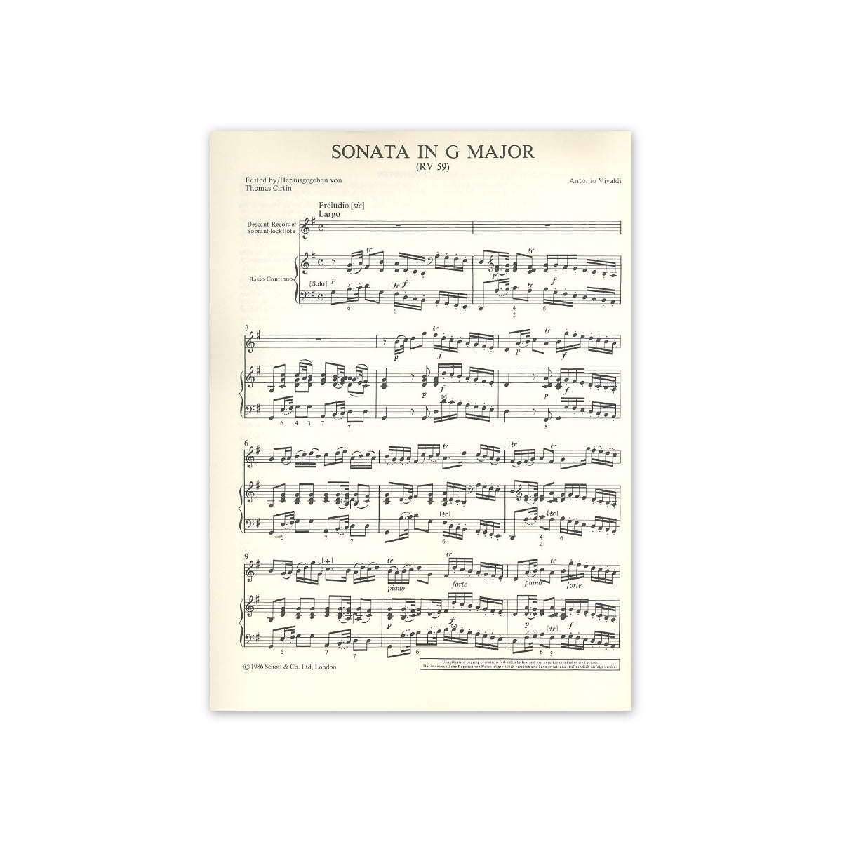 Vivaldi, Sonate G-Dur