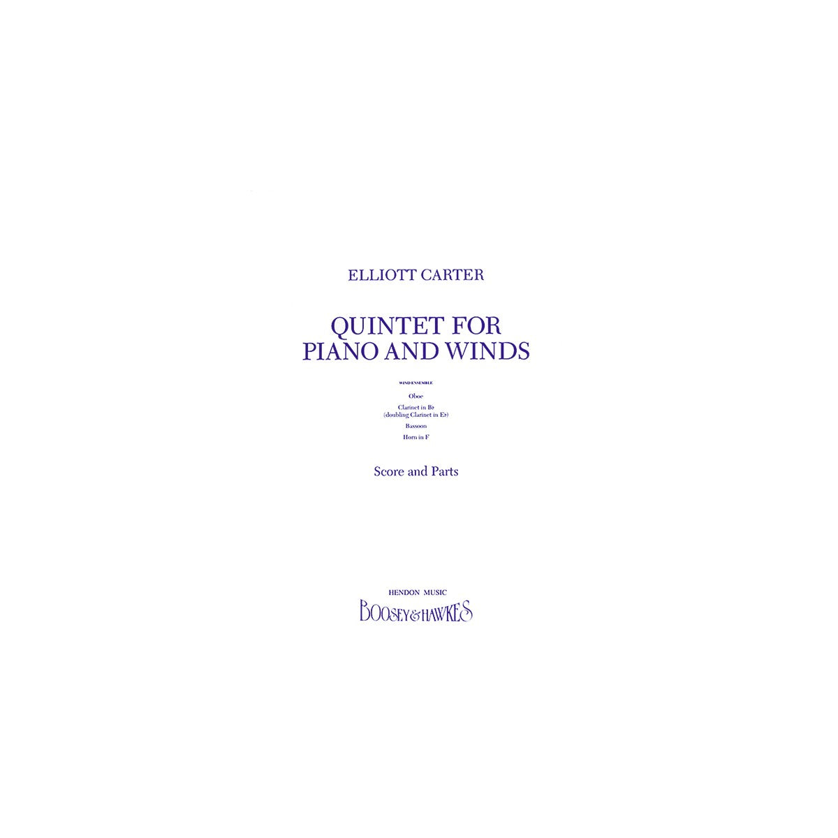 Carter, Quintet for piano and winds View 1
