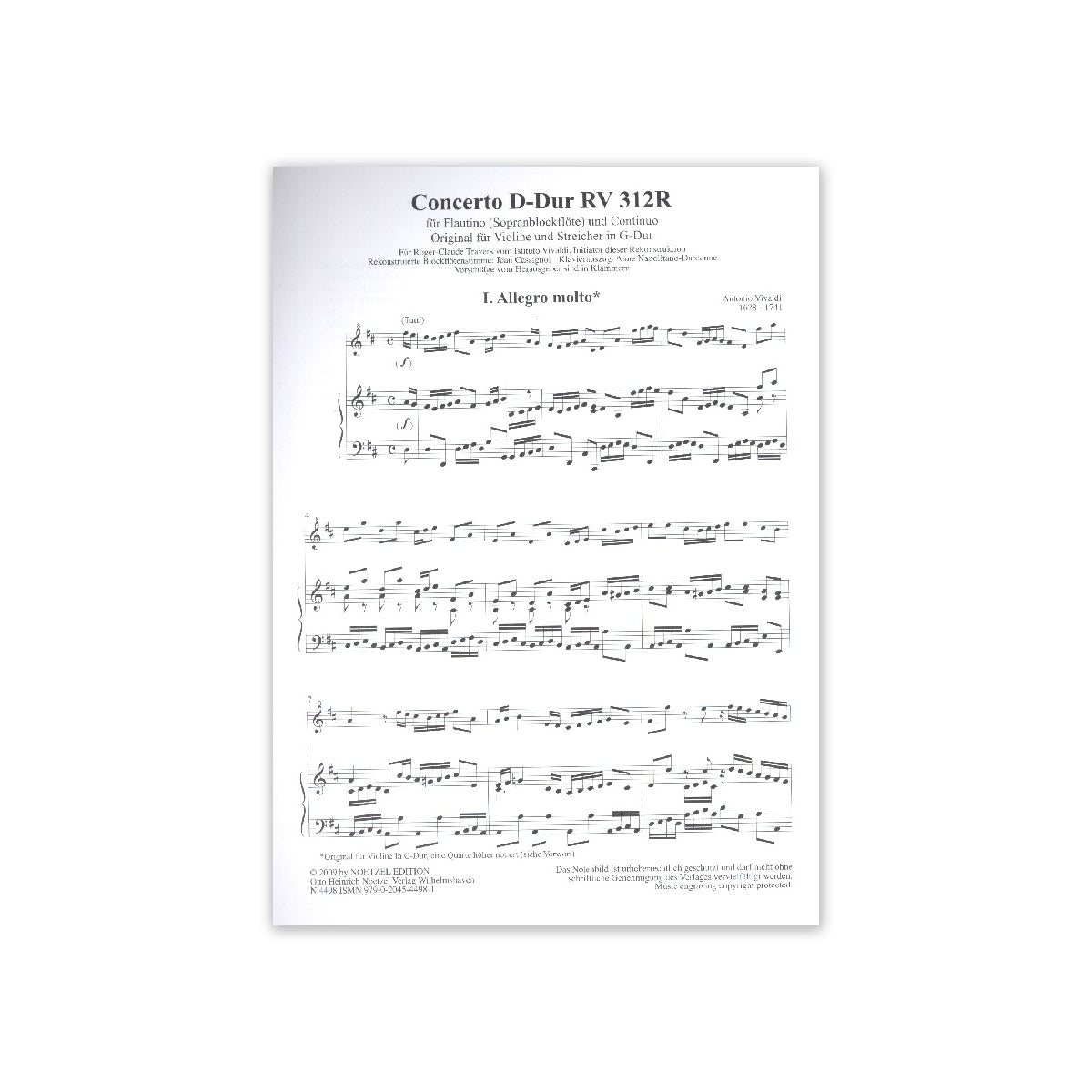 Vivaldi, Concerto D-Dur für Flautino (C-Blfl. View 1