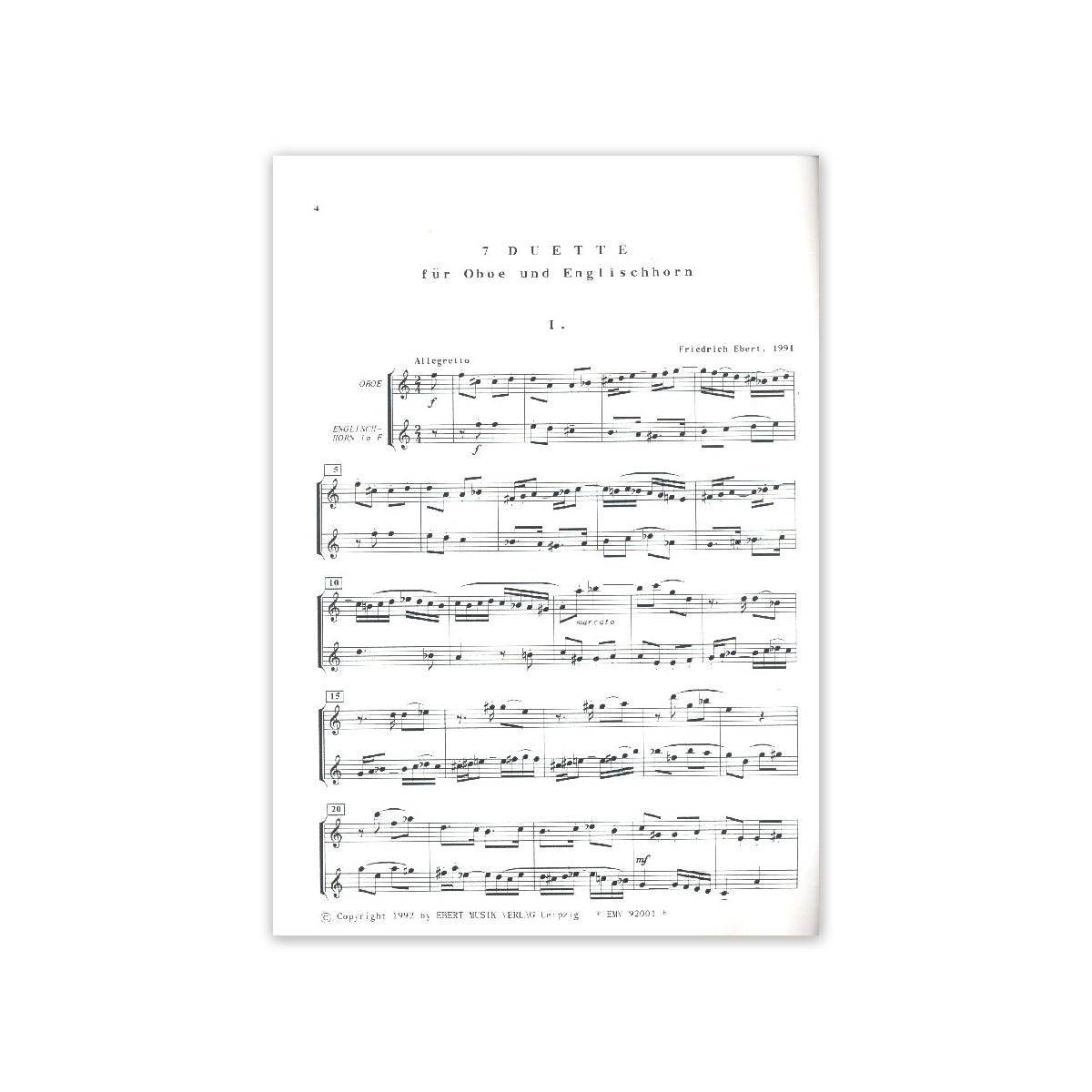Ebert, Sieben Duette - Oboe & Engl.horn