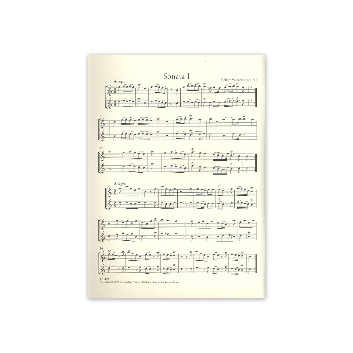 Valentine, 6 leichte Sonaten aus op.7