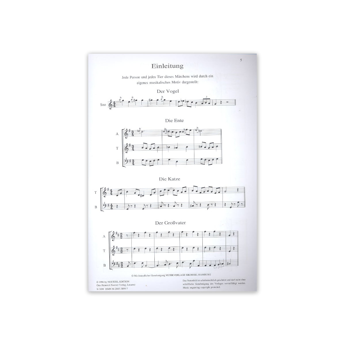 Prokofieff, Peter und der Wolf - Partitur