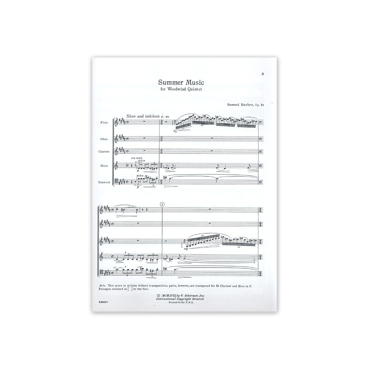 Bennett, Summer music - Bläserquintett View 1