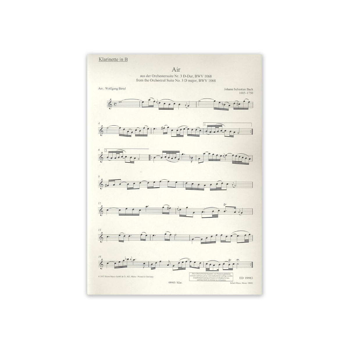 Bach, Air (aus der Orchestersuite Nr.3 D-Dur) View 1