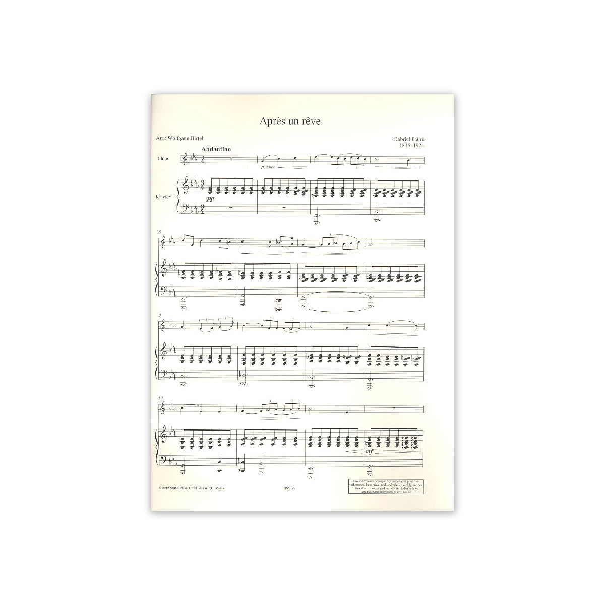 Fauré, Après un rève op.7,1