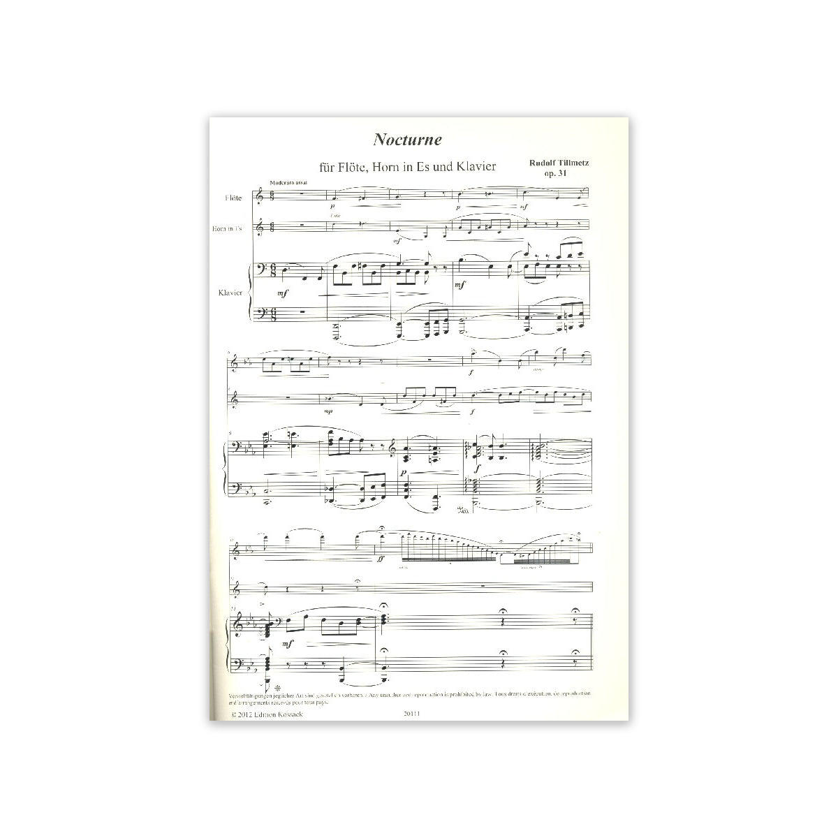 Tillmetz, Nocturne - Flöte, Horn & Klav.