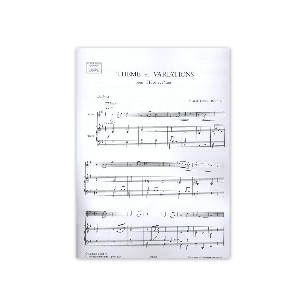 Joubert, Thème et variations View 1
