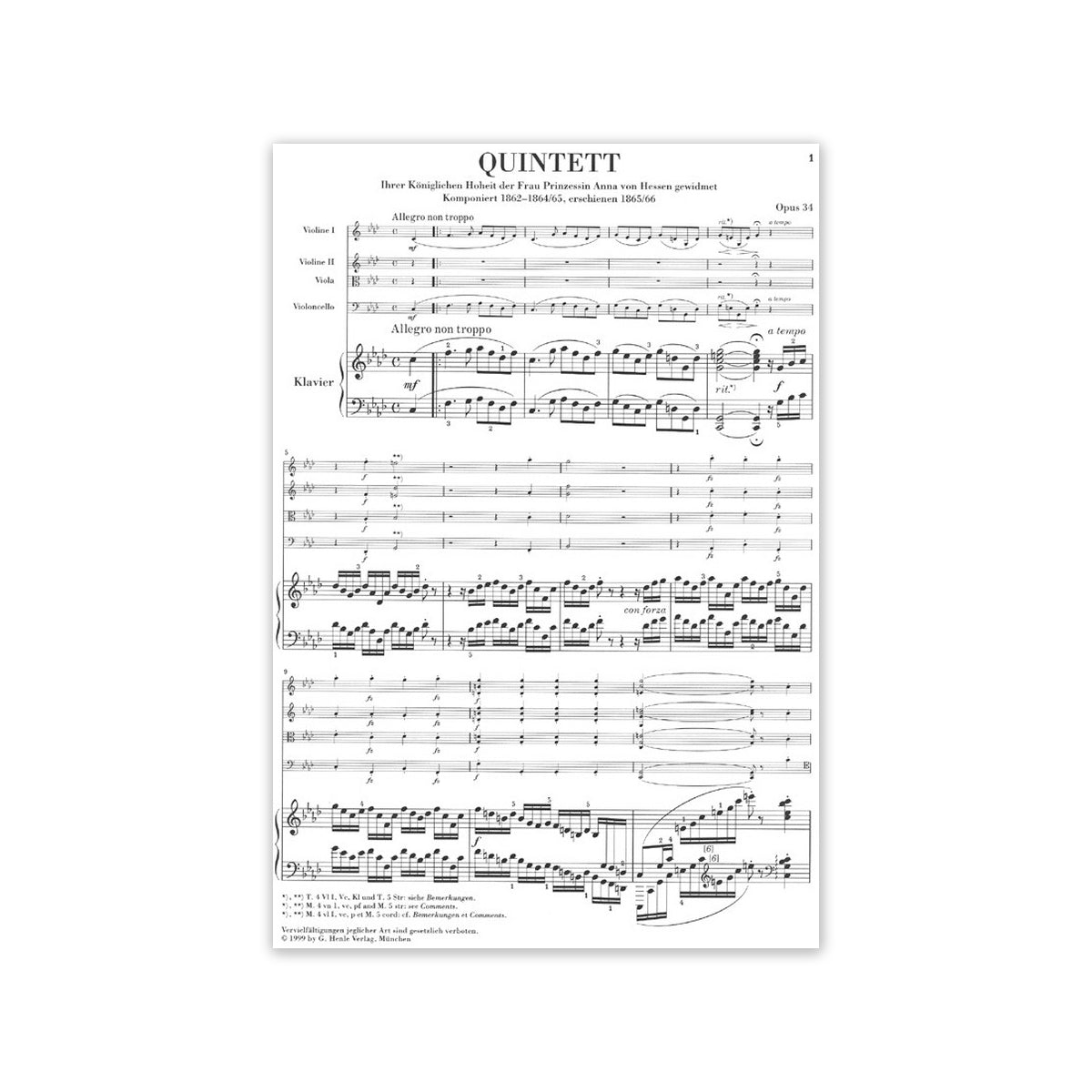 Brahms, Klavierquintett op.34