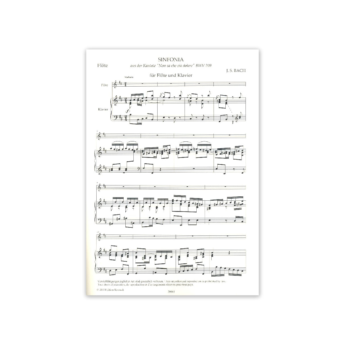 Bach, Sinfonia aus Kantate BWV 209