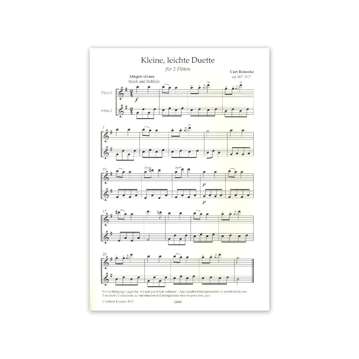 Reinecke, Kleine leichte Duette