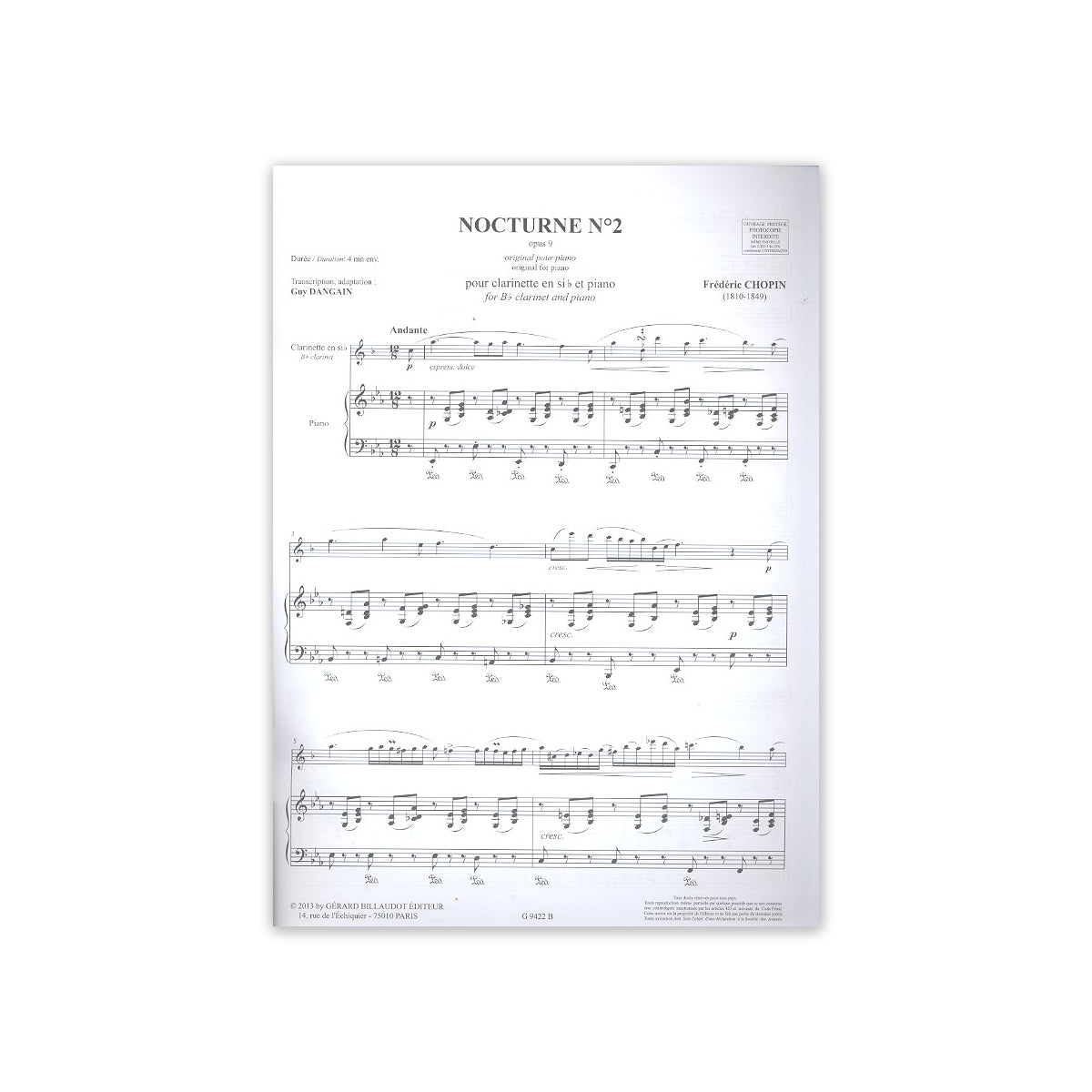 Chopin, Nocturne Nr.2 op.9 View 1